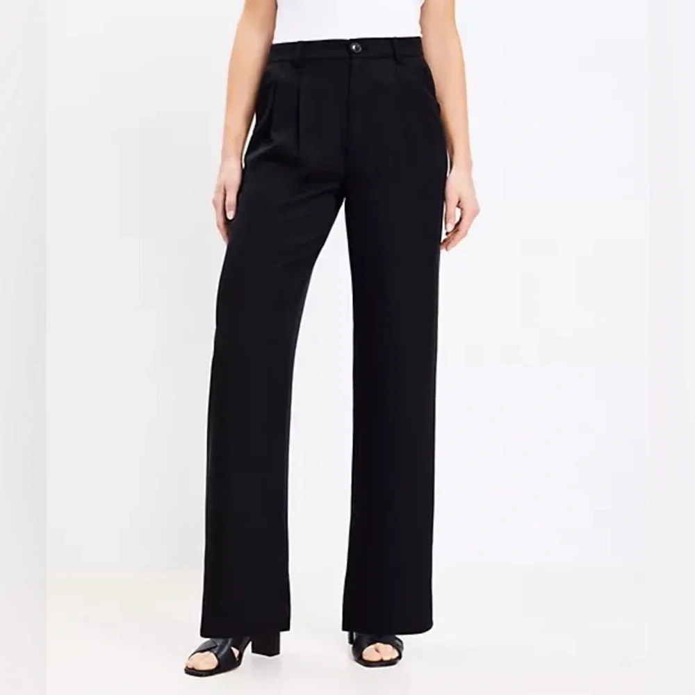 Loft Lyocell Emory Wide Leg Trouser Pants Size 10 NWT - Picture 14 of 14